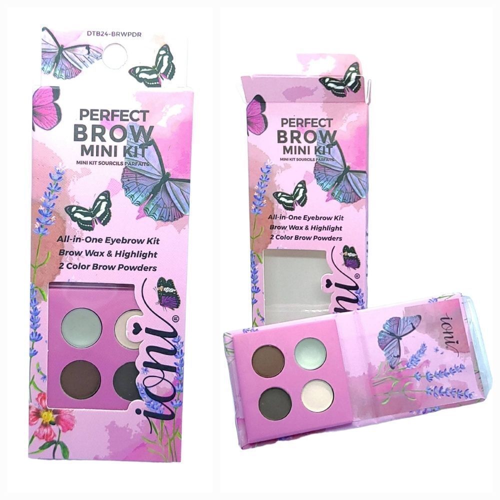 Perfect Brow All-In-One Eyebrow Mini Kit | Brow Wax Highlight Brown Powder New - Picture 5 of 9